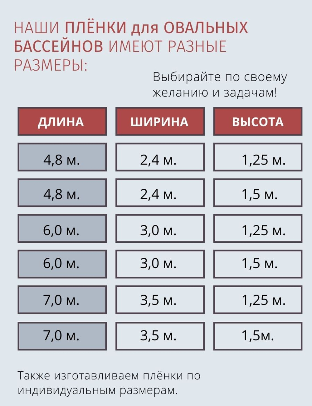Плёнка для овального бассейна 6,0 х 3,0 х 1,5 м.