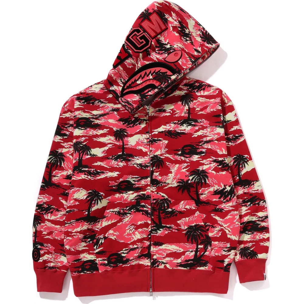 A Bathing Ape Palm Tree Camo Relaxed Fit Shark Full Zip Худи