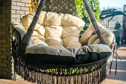 Подвесное кресло-качели (подушка в комплекте) Besta Fiesta CARTAGENA (без каркаса), бежево-коричневый