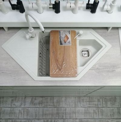 Мойка TOLERO R-114 белый №923С, смеситель SKS5 белый