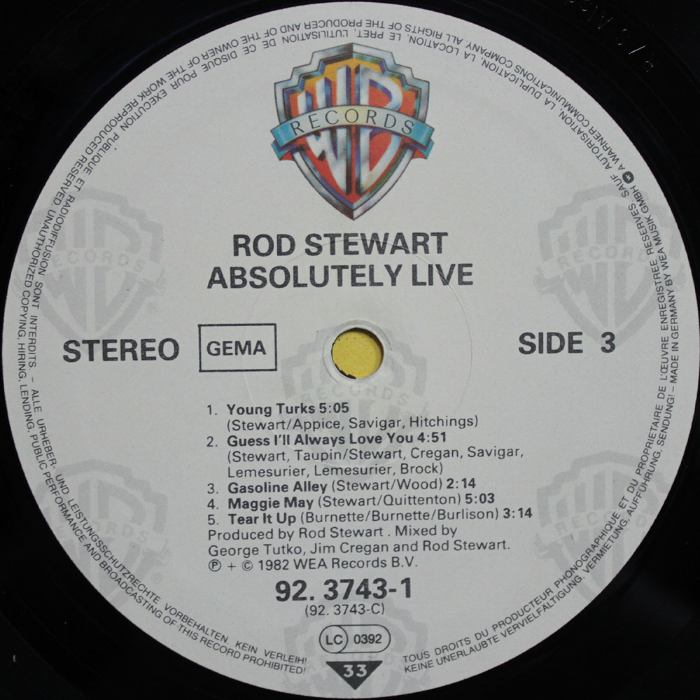 Rod Stewart / Absolutely Live (2LP)