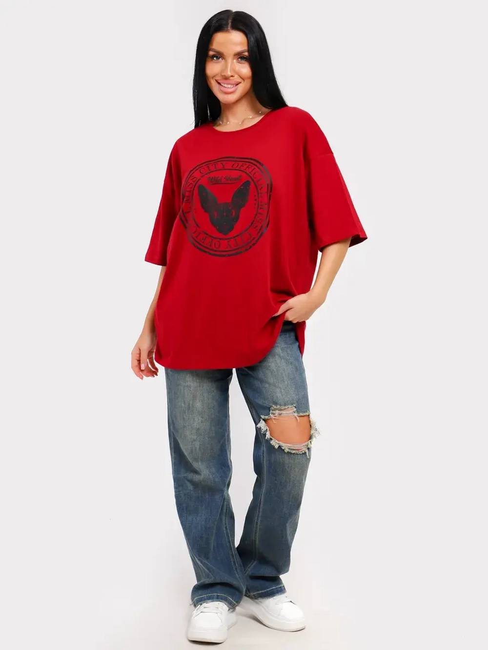 Футболка оверсайз больших размеров принт