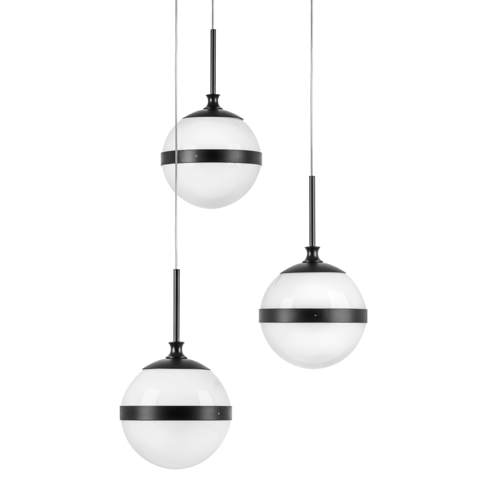 813137 Люстра GLOBO 3х40W E14 черный/белый