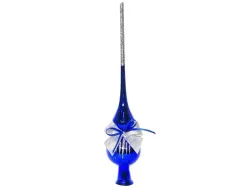 С281/2 Елочная макушка Лучик, стекло, синий, Ёлочка