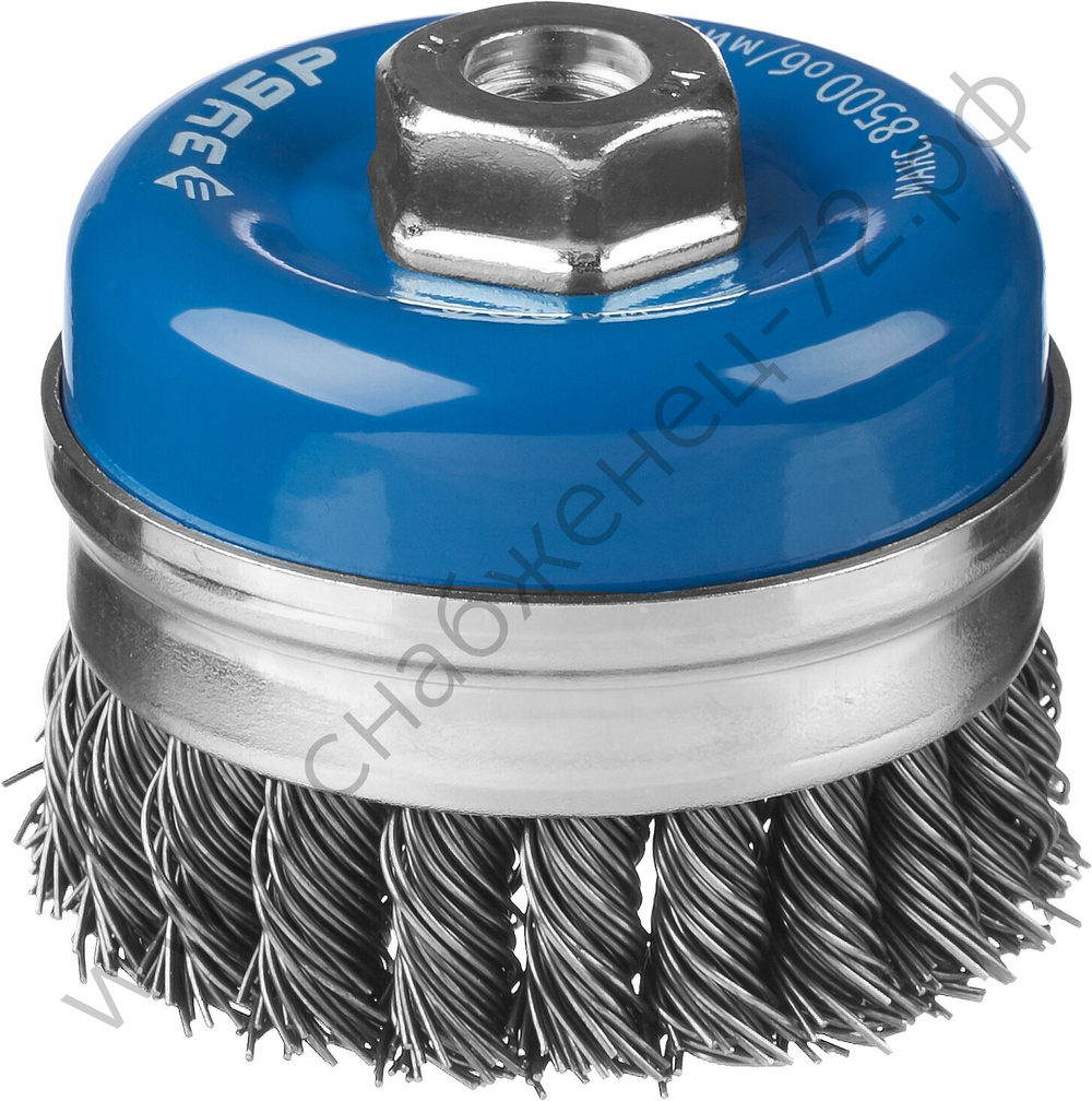 ЗУБР 80 мм, стальная проволока, 0.8 мм, Щетка чашечная, Профессионал (35271-080)