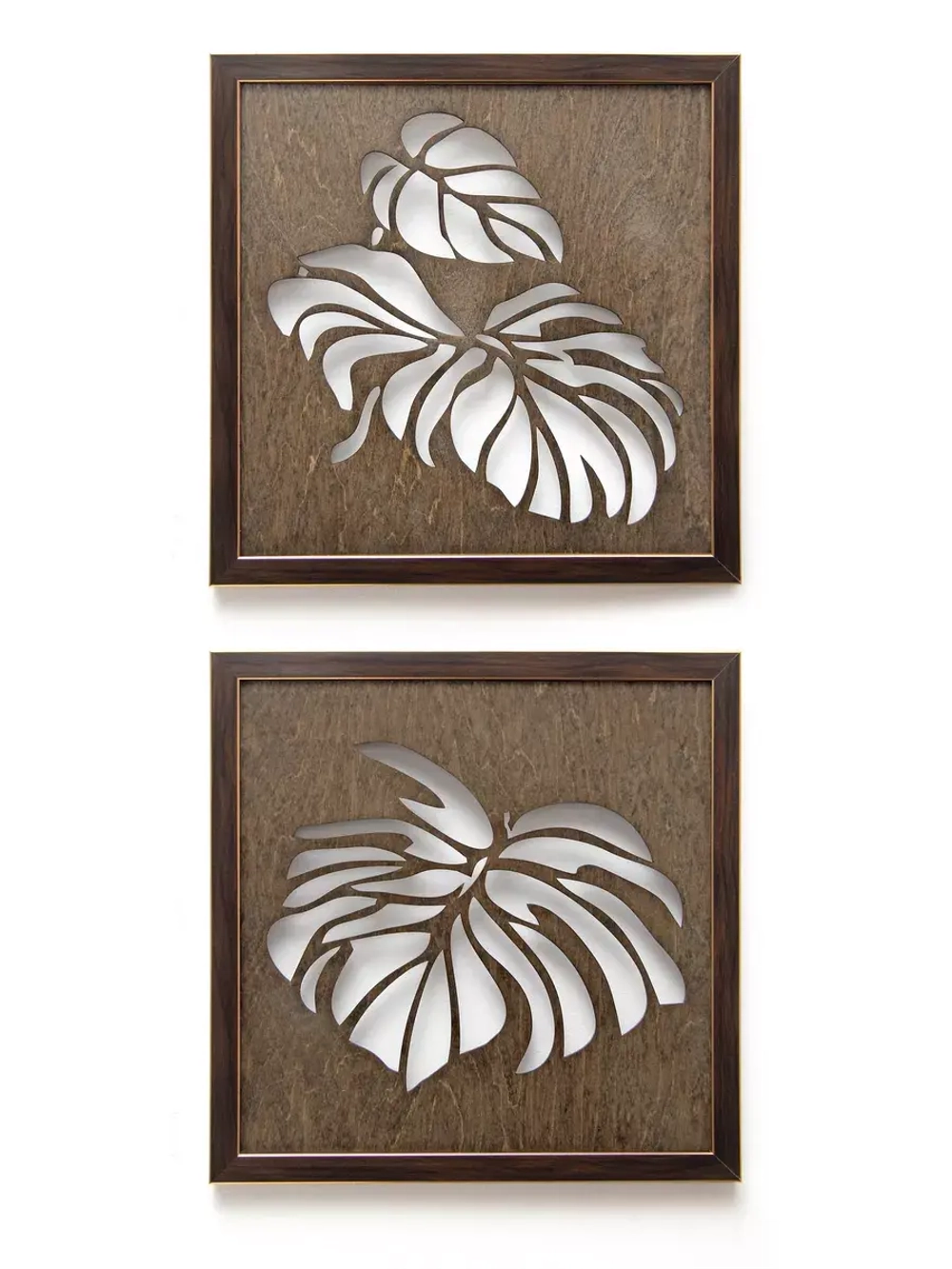 Настенный декор "Два панно монстеры" в раме