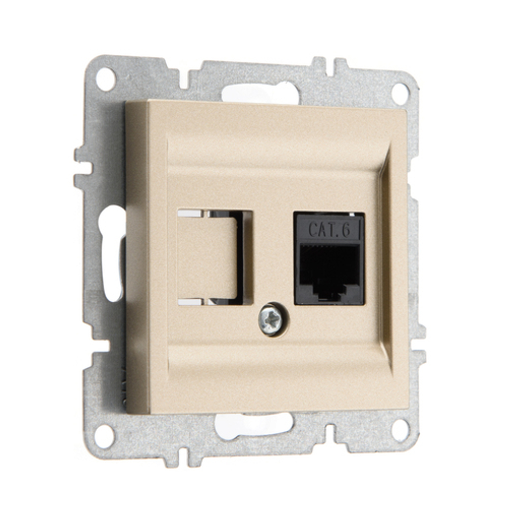 Розетка компьютерная ARVIA Electric, кат. 6, 1 гнездо, шампань 50052000247