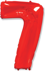 Шар (40"/102 см) Цифра, 7, Красный, в упаковке 1 шт.