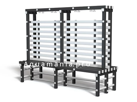 Скамья - вешалка (вариант 9) усиленная - Односторонняя (2000х494х1700 мм)