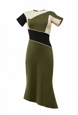 Платье с коротким рукавом хаки 08-02-20 FW