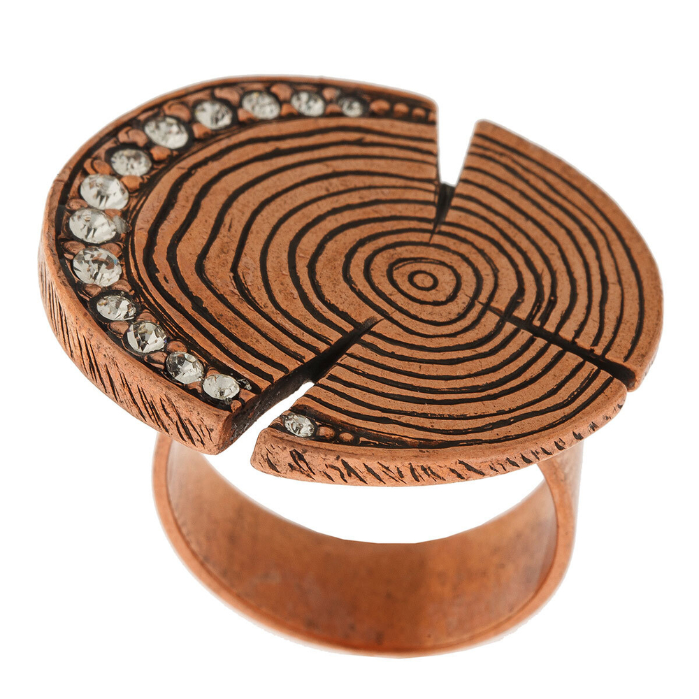 "Спил"  кольцо в медном покрытии из коллекции "Эдем" от Jenavi