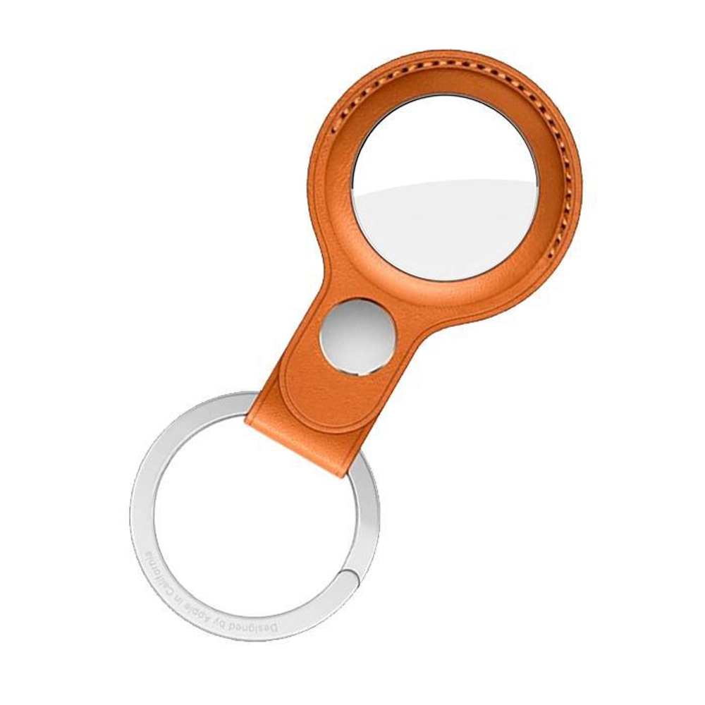 Кожаный брелок с заводным кольцом Apple Leather Key Ring для AirTag, Золотистая охра