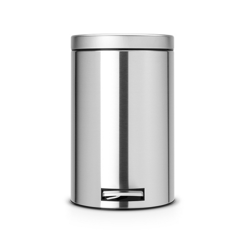 Ведро для мусора Brabantia матовая сталь 12л вид спереди