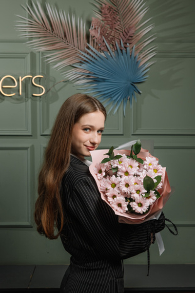 Моно букет из хризантемы (ромашка)