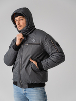 Бомбер мужской утепленный серый Город Горький