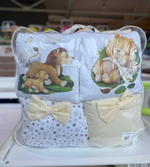 Комплект в кроватку 18 предметов "Львенок и бабочки" желтый, сатин