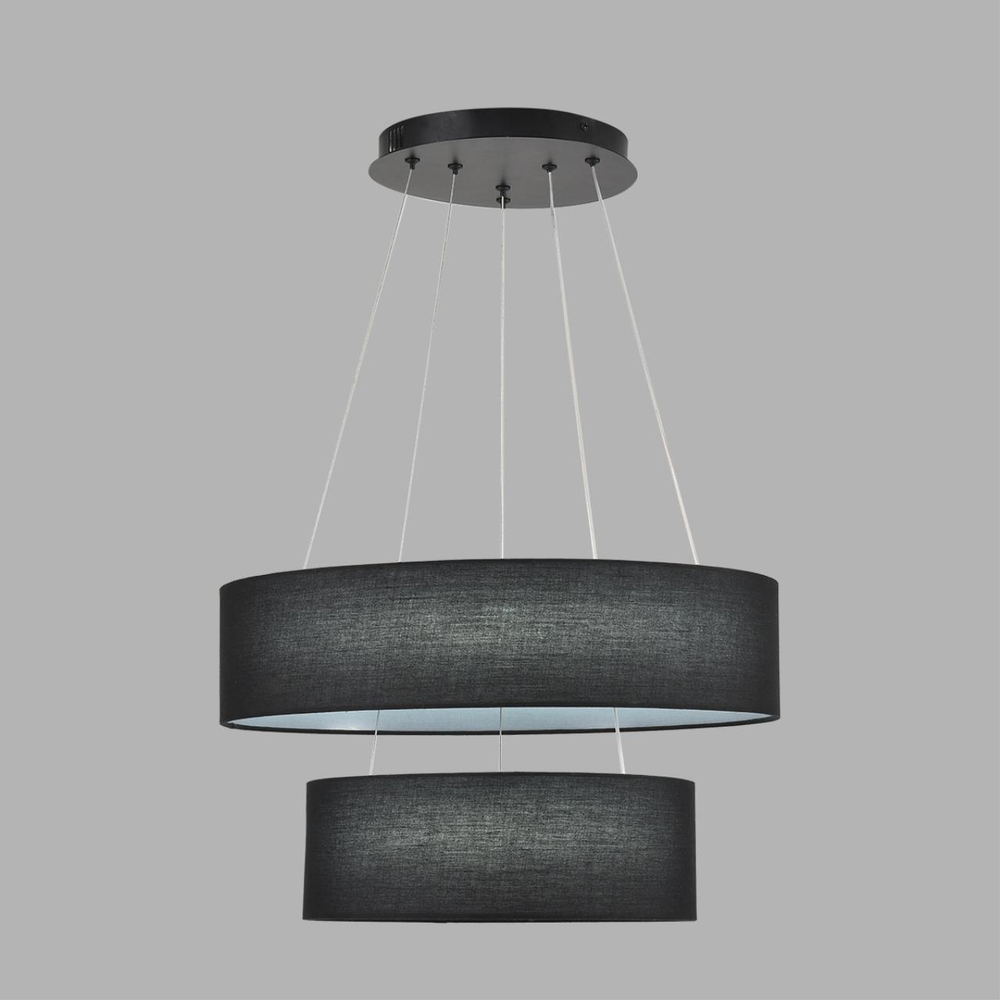 8373/55L LEDIO LN26 257 черный, металл/текстиль/силикон Люстра подвесная LED 55W 3000/4000/6000K 220V SAVA