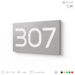 Номер на дверь 307, табличка на дверь для офиса, квартиры, кабинета, аудитории, склада, серая 120х70 мм, Айдентика Технолоджи