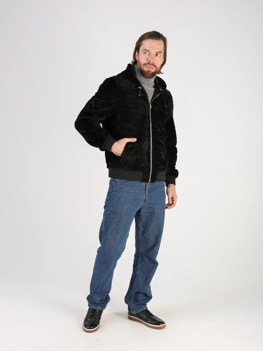 Дубленка натуральная куртка зимняя с капюшоном шуба