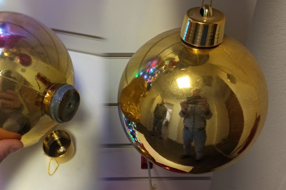 большой шар на елку уличную, крепление с резьбой