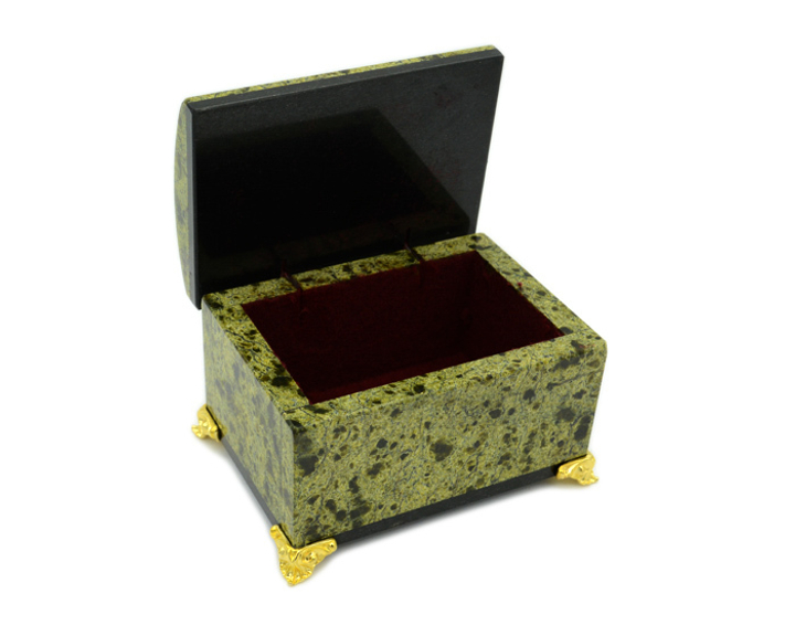 Сундук Ящерица, змеевик, 105x80x75 мм