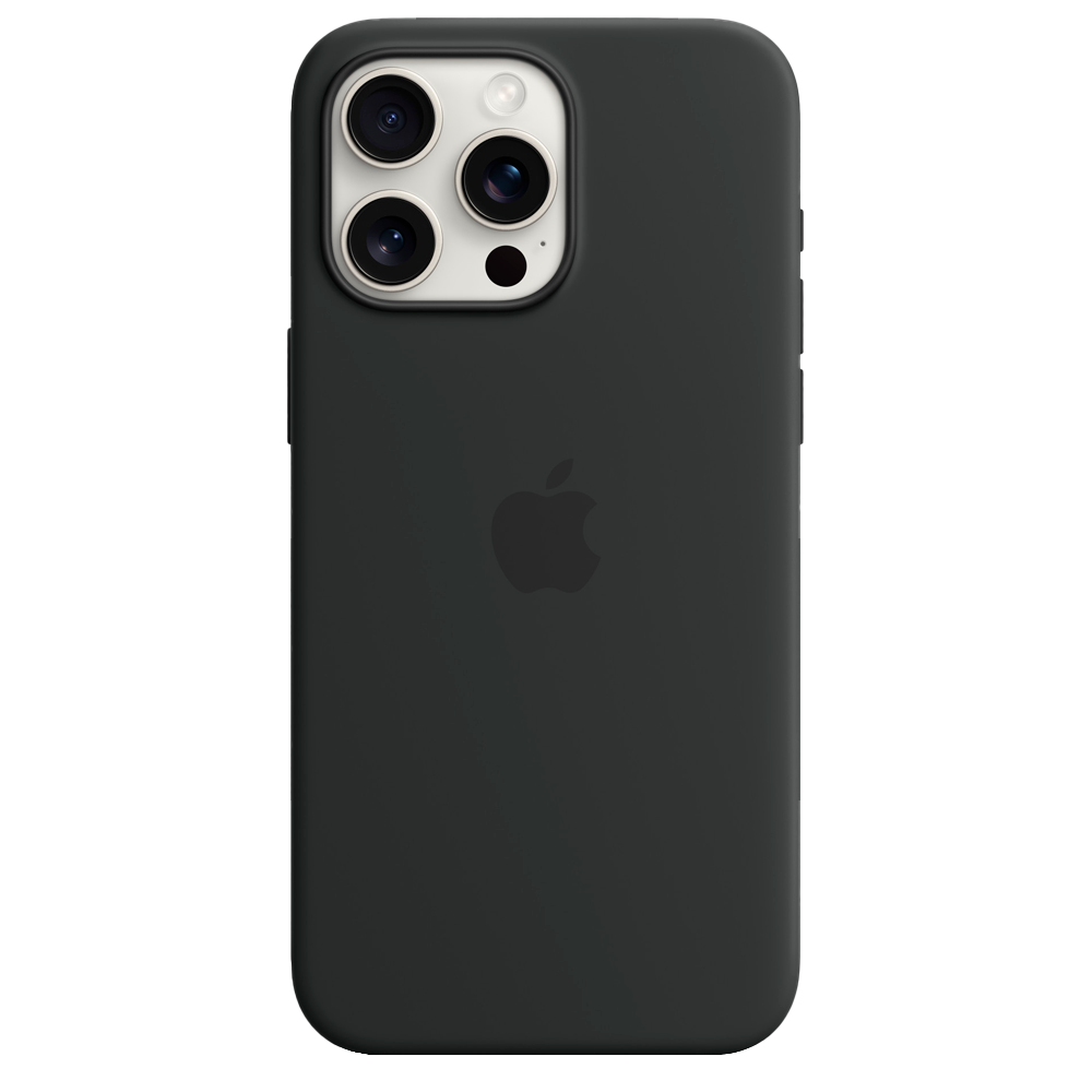 Силиконовый чехол с поддержкой MagSafe Apple Silicone Case для iPhone 15 Pro Max, Black (Черный)