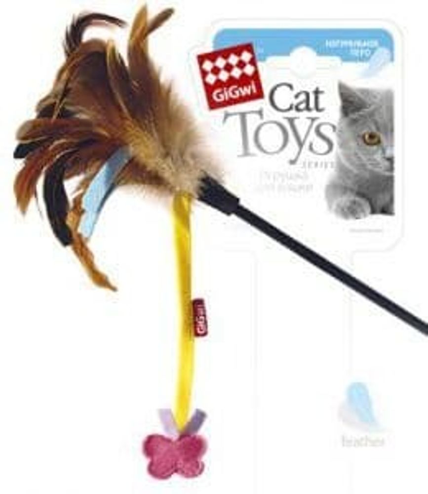GiGwi игрушка для кошек Дразнилка с бабочкой