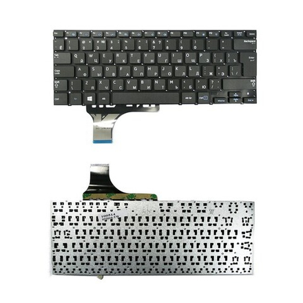 Клавиатура для ноутбука Samsung NP530U3B, NP530U3C, NP535U3C(без рамки, черная, Г- образный Enter)