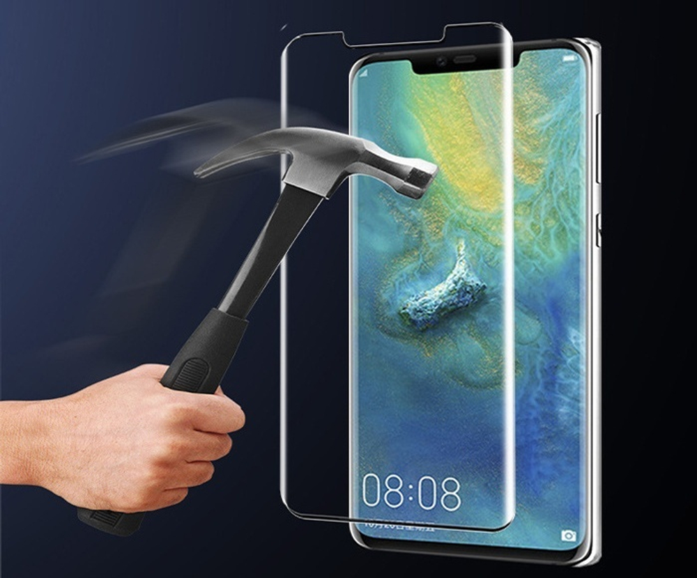 Стекло на дисплей Huawei Mate 30 Pro, полная поклейка Full Glue UV с лампой УФ, G-Rhino