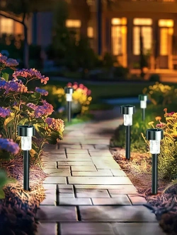 Светильник уличный, 12 солнечных садовых фонарей/solar lights, используемых для освещения домов и дорог.