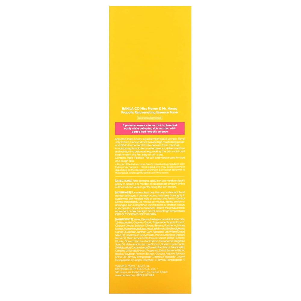 Banila Co, Miss Flower & Mr. Honey, омолаживающая эссенция с прополисом, 190 мл (6,42 жидк. унц.)