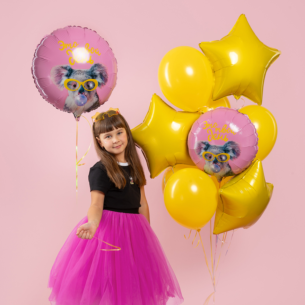 Шар (18''/46 см) Круг, Это твой день (коала)