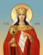 Икона под старину А5. Дерево, холст (святые жены)