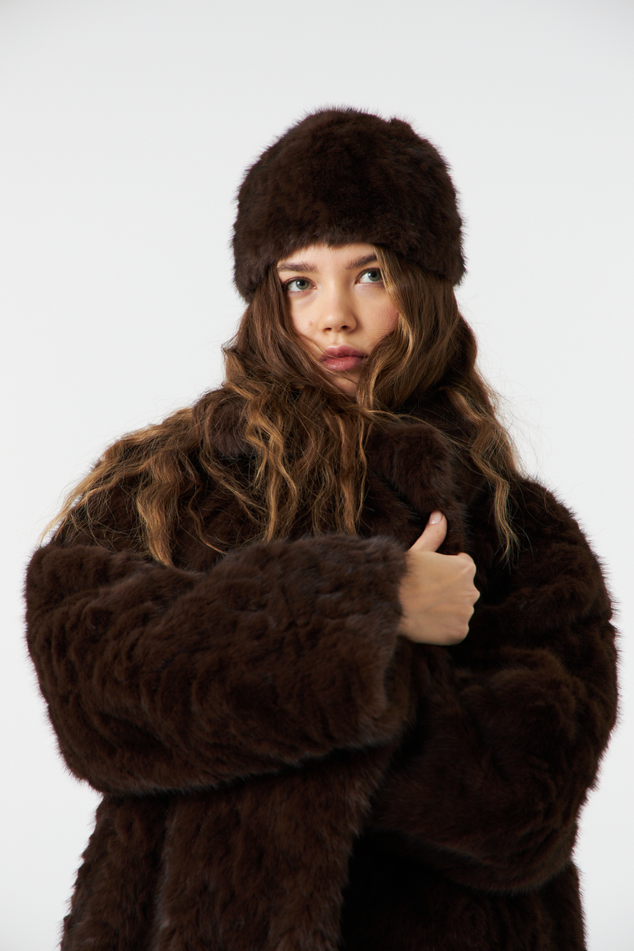 Комплект шуба с шапкой long