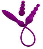Двухсторонний гибкий вибромассажер 2X+LRS с дистанционным управлением (Цвет: лиловый)