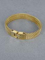 Широкий браслет из нержавеющей стали