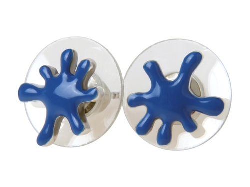 "Ляпа" серьги в серебряном покрытии из коллекции "Шкодики" от Jenavi с замком пуссеты