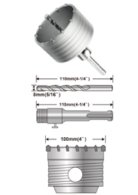 Коронка по бетону 100 мм SDS-Plus INGCO HCB1001