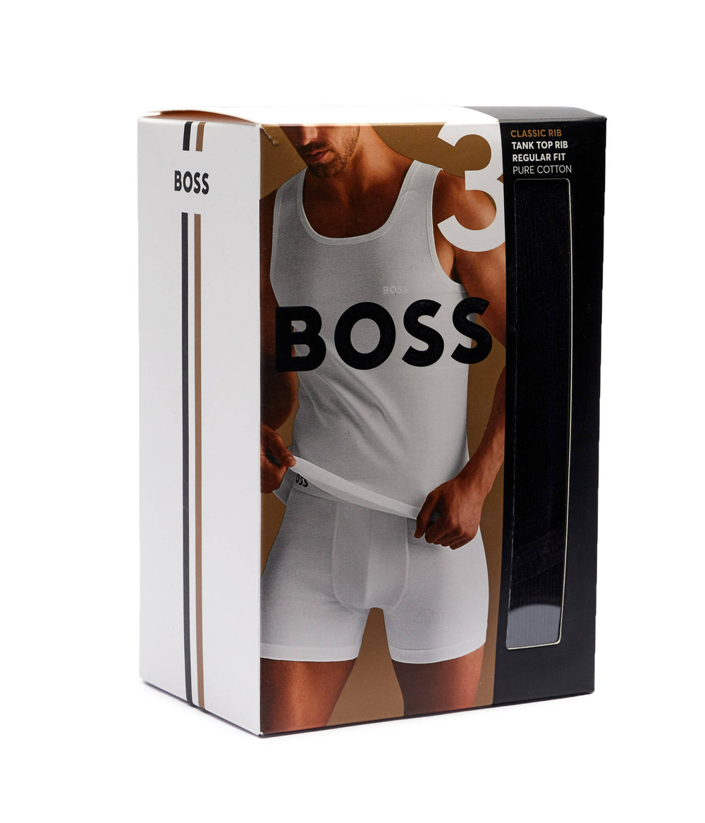 майка 3 шт. RibClassic Boss Bodywear - черный(50542132)