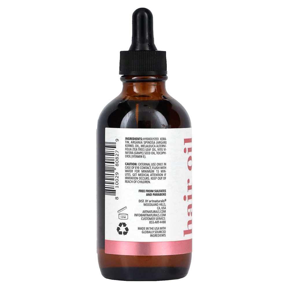 artnaturals, масло для волос с кератином, 118 мл (4 жидк. унции)
