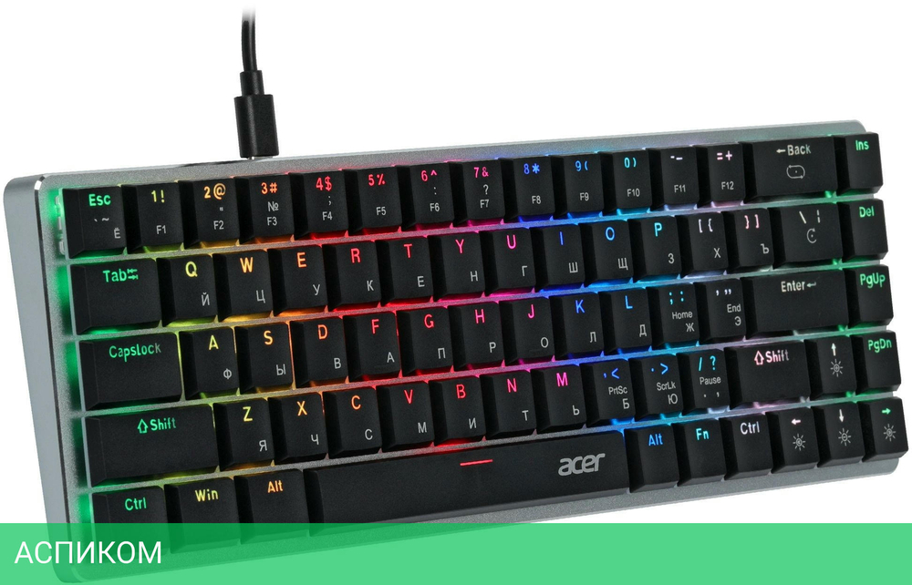 Клавиатура Acer OKW302 серебристый (ZL.KBDCC.01C)