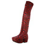 PRADA Over the knee Boots 7cm Women"s Black Red