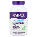 Natrol, мелатонин, медленное высвобождение, 10 мг, 100 таблеток