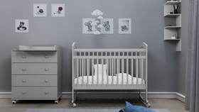 Кроватка детская Incanto PL (серый) колесо-качалка