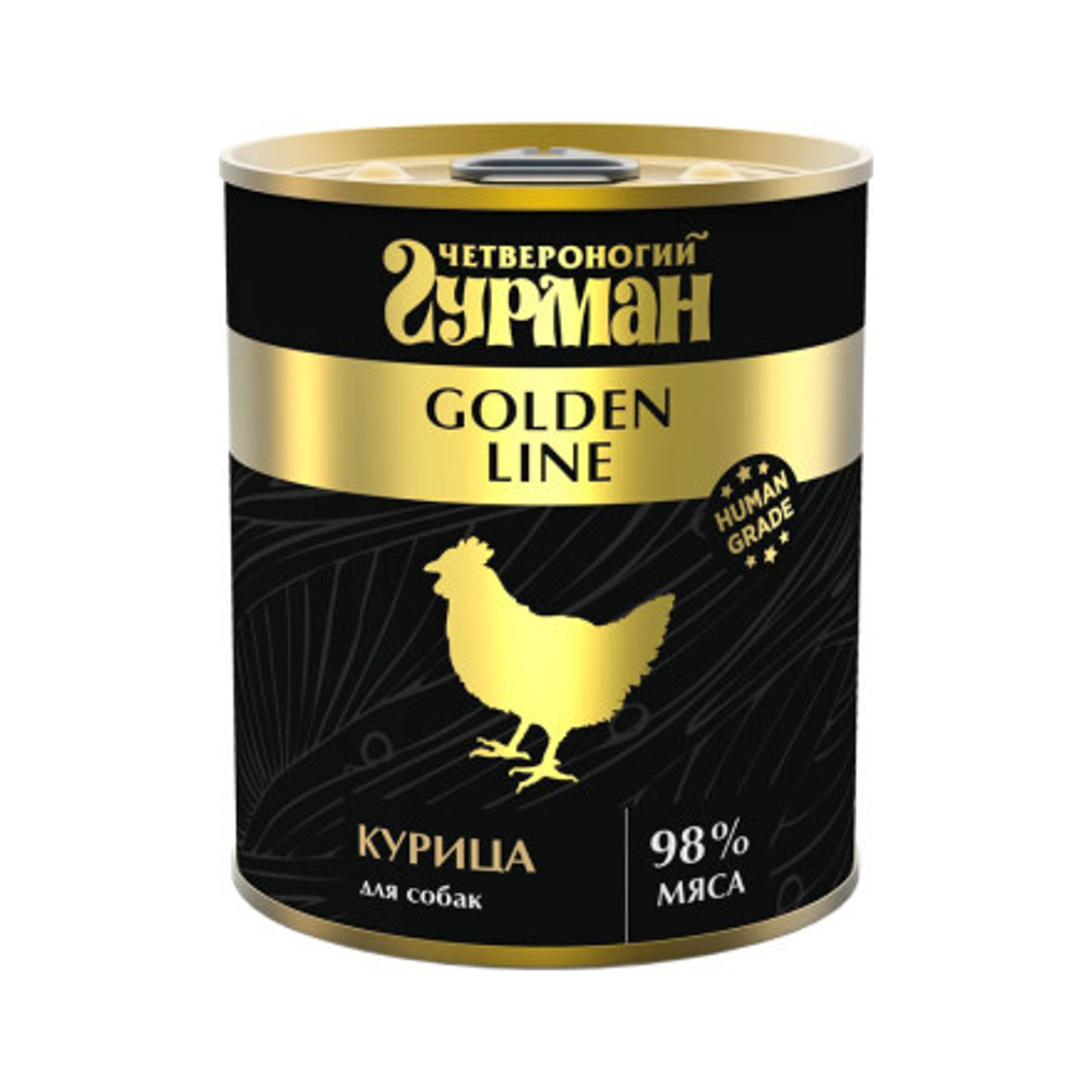 Консервы для собак Курица натуральная в желе 340г, Четвероногий ГУРМАН
