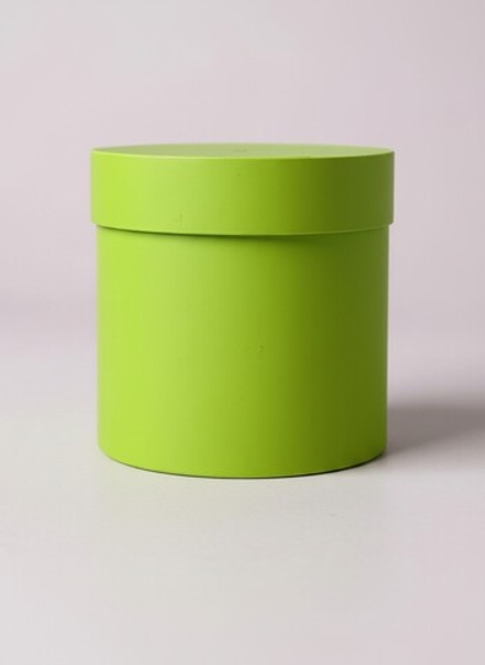 Плотная шляпная коробка с крышкой без лент. Цвет; Зеленый.