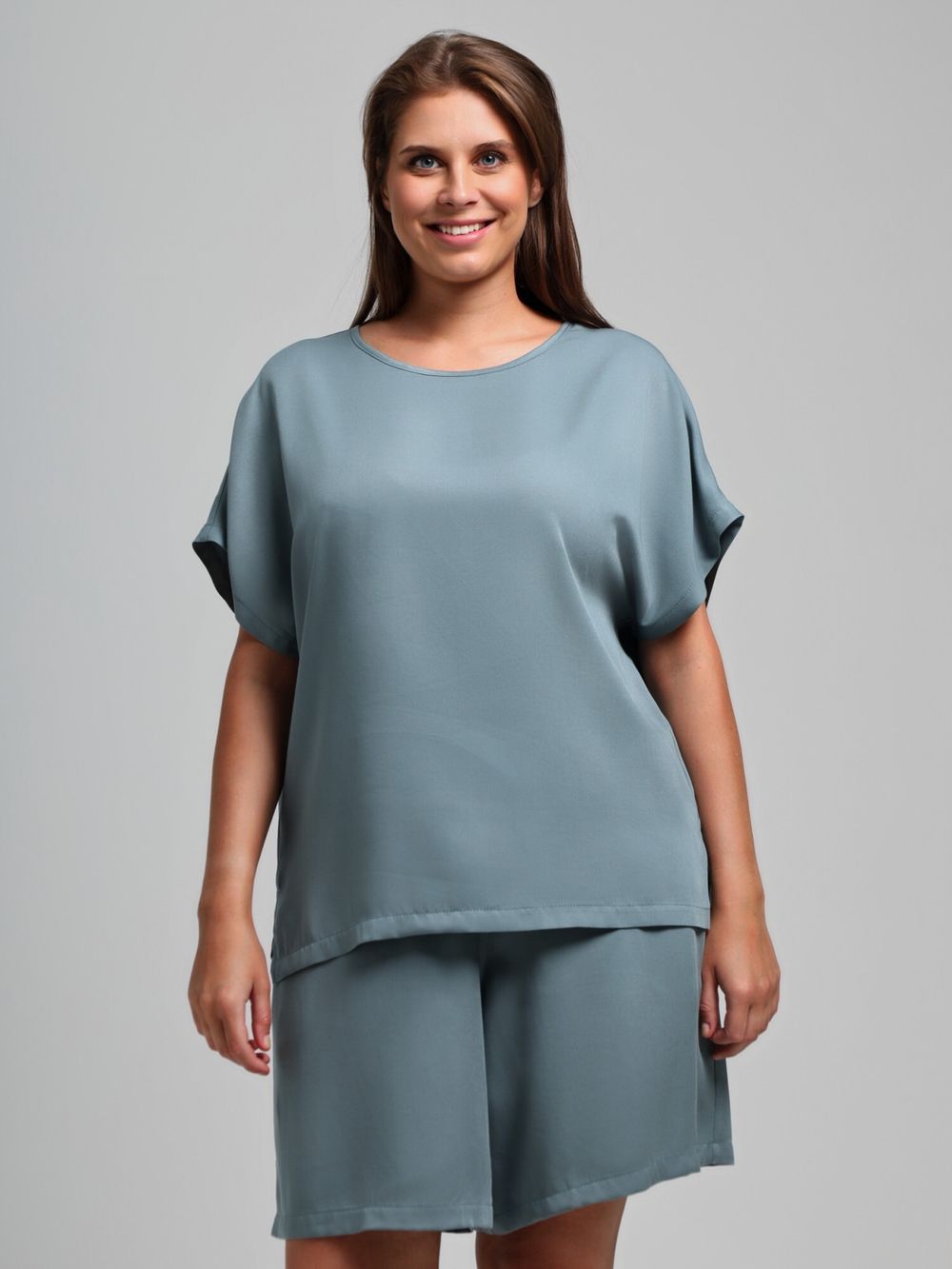 Блузка Летний драйв-4 Виотекс СЕРЫЙ