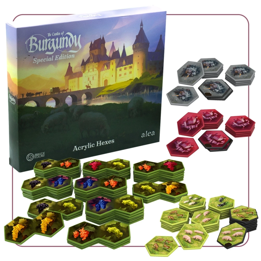 The Castles of Burgundy: Upgraded Hex Tiles — Acrylic
