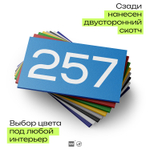 Номер на дверь 257, табличка на дверь для офиса, квартиры, кабинета, аудитории, склада, голубая 120х70 мм, Айдентика Технолоджи