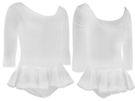 Купальник гимнастический с юб. Размер М. Цвет бел. #08008